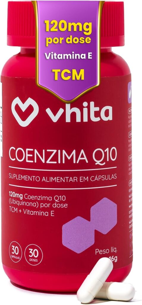 Coenzima Q10 120mg com Vitamina E e TCM 30 Capsulas Vhita