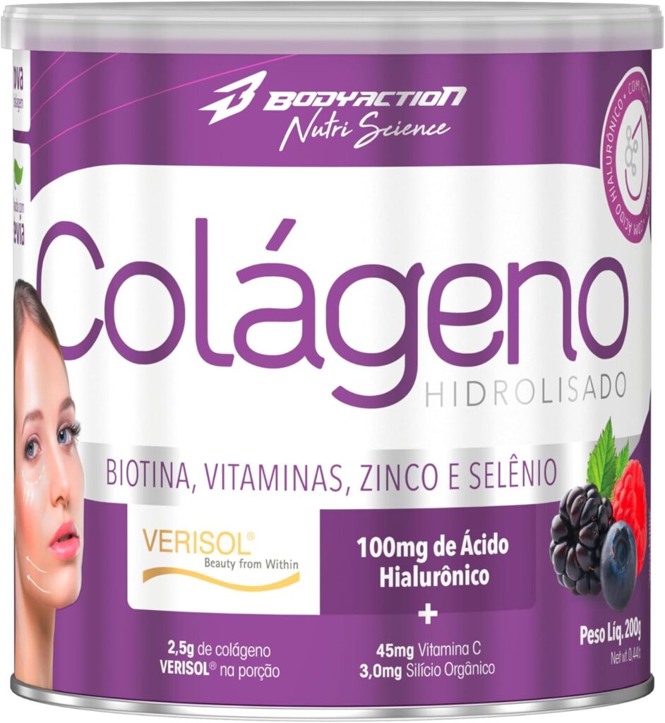 Colageno Verisol com Acido Hialuronico 200g Sabor Frutas Vermelhas Bodyaction