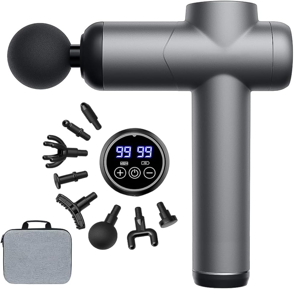 Elyblo Massageador Eletrico Massageador Portatil de Mao Pistola de Massagem