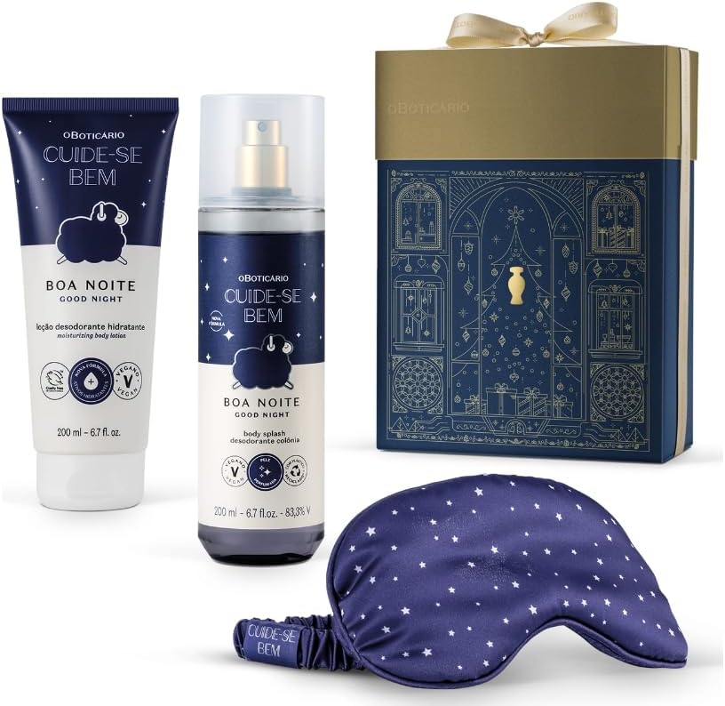Kit Presente Natal Cuide se Bem Boa Noite 3 itens