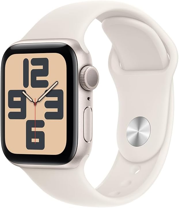 Apple Watch SE GPS • Caixa estelar de aluminio – 40 mm • Pulseira esportiva estelar