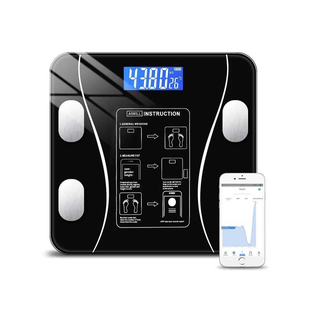Balanca Digital Bioimpedancia Corporal Vidro 140kg Bluetooth