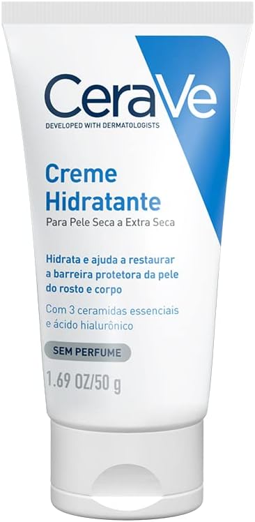 CeraVe Creme Hidratante Corporal com textura Cremosa e Acido Hialuronico