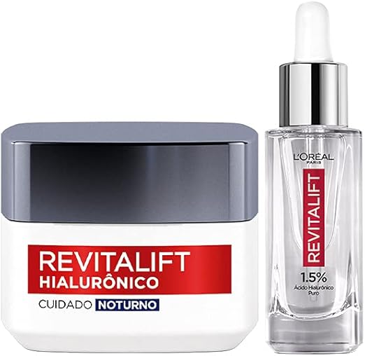 Kit Serum Preenchedor Facial Anti idade 30ml Creme Facial Anti Idade LOreal Paris Revitalif