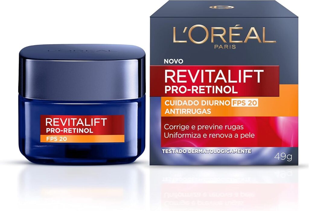 LOreal Paris Creme Facial Antirrugas Revitalift Pro Retinol Cuidado Diurno FPS20 49g