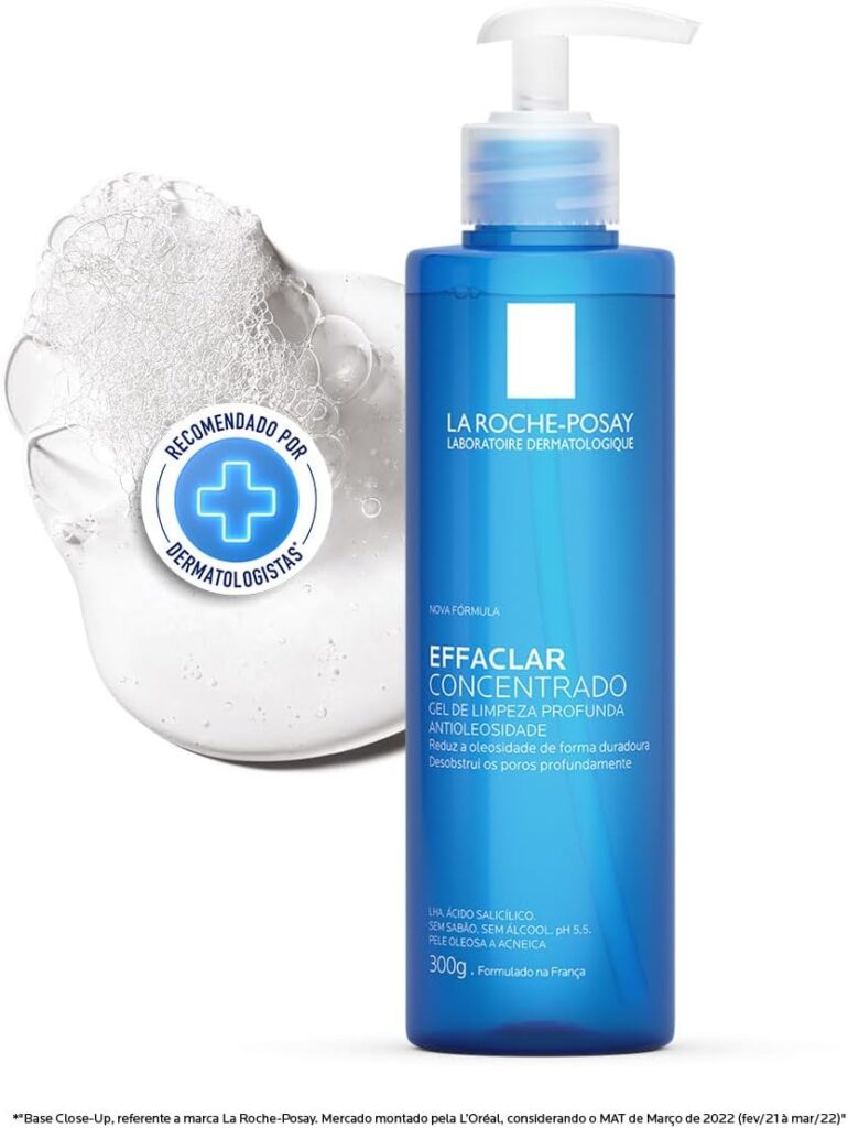 La Roche posay Effaclar Gel Concentrado 300g. Gel de Limpeza Facial. Limpa a Pele Profundamente R