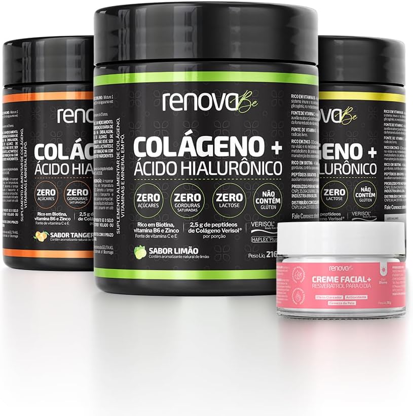 Kit 3 Colagenos Hidrolisado Verisol Acido Hialuronico Tr