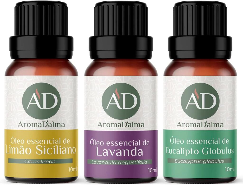 KIT BASICO DE AROMATERAPIA 3 Oleos Essenciais 100 Puros. Lavanda Limao e