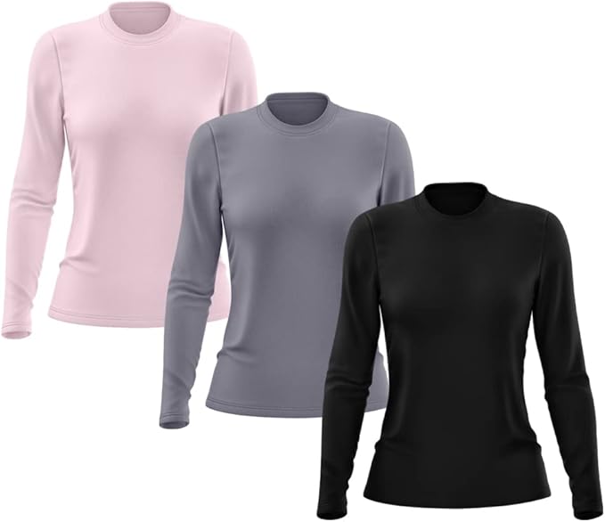 Kit 3 Camisetas Feminina Manga Longa Protecao Solar UV