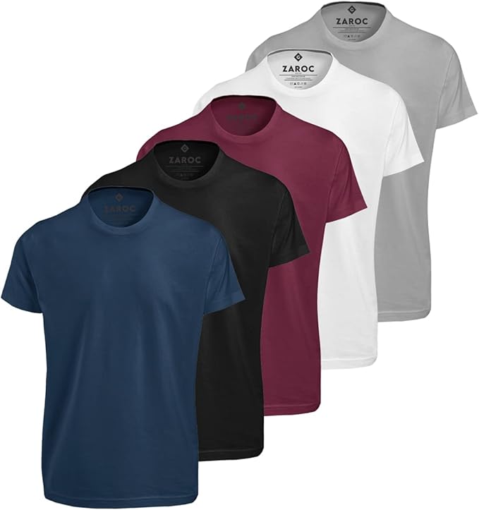 Kit 5 Camisetas Masculinas Slim Gola Algodao Premium Coloridas by ZAROC