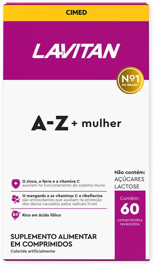 LAVITAN Suplemento Vitaminico Mineral A Z Para Mulher Rosa Lavitan 60 Capsulas