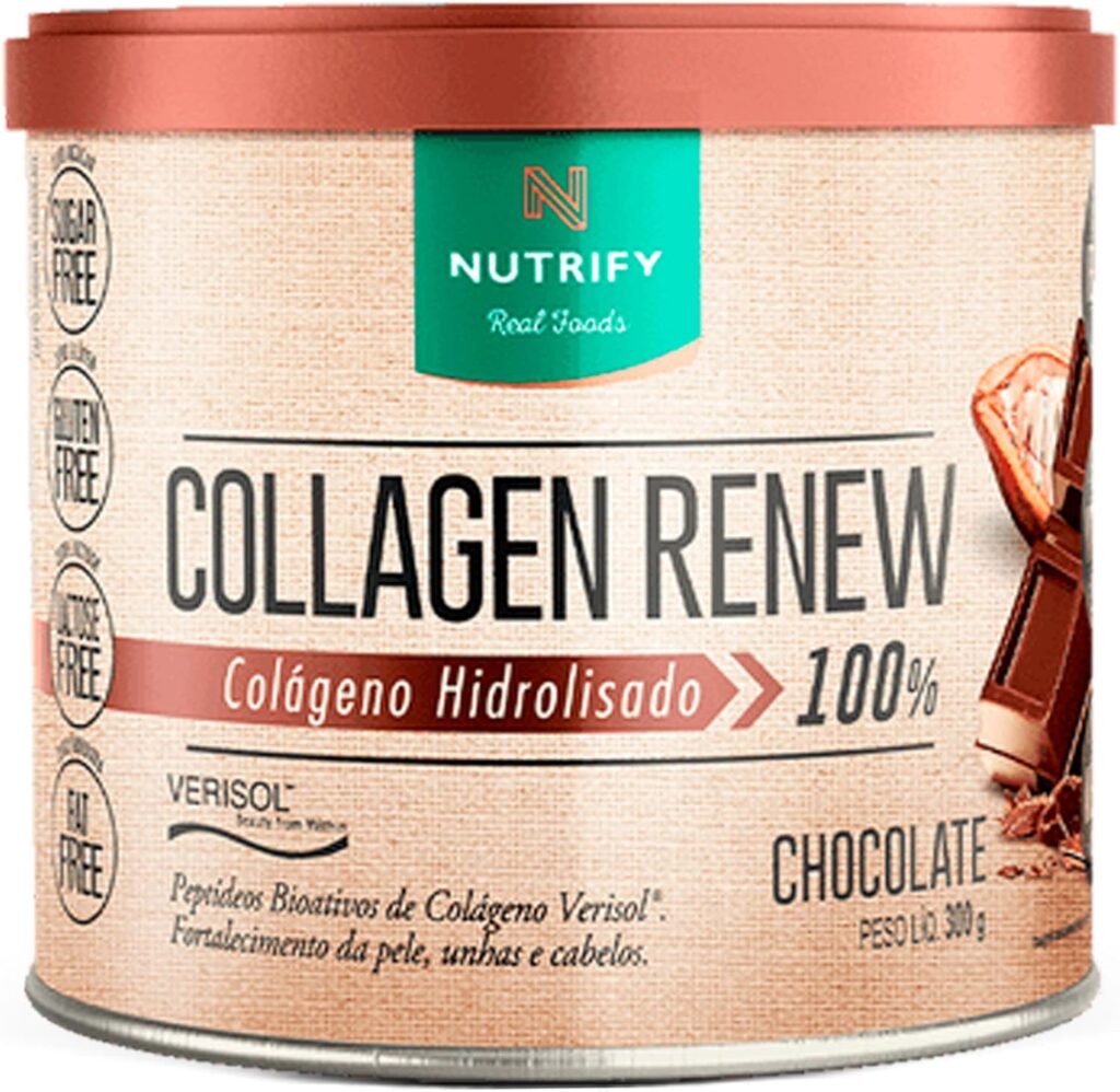 Nutrify Collagen Renew Chocolate 300G Colageno Hidrolisado Verisol Saude e Beleza Sabor Cho